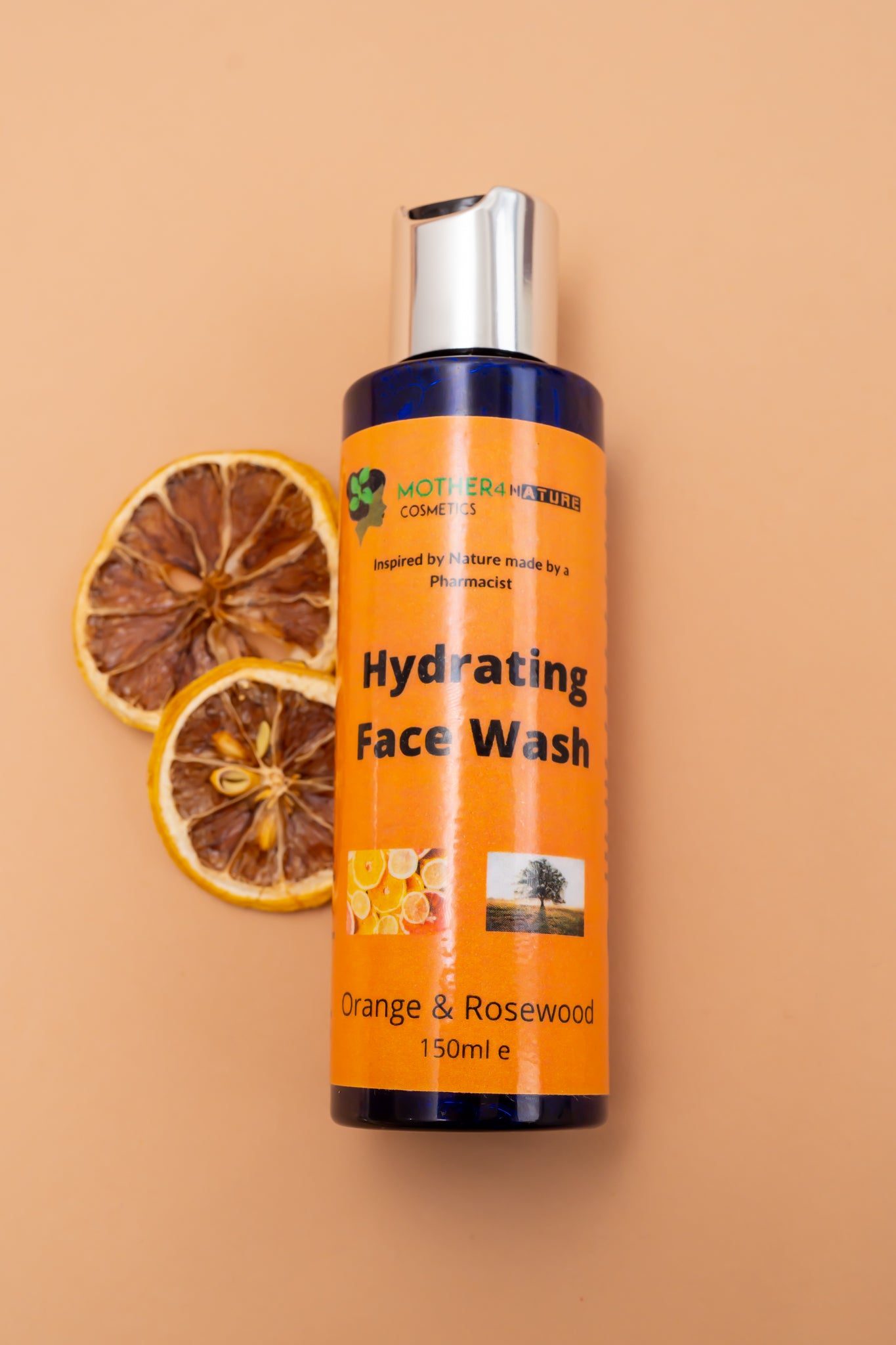 Shot of facewash with an orange