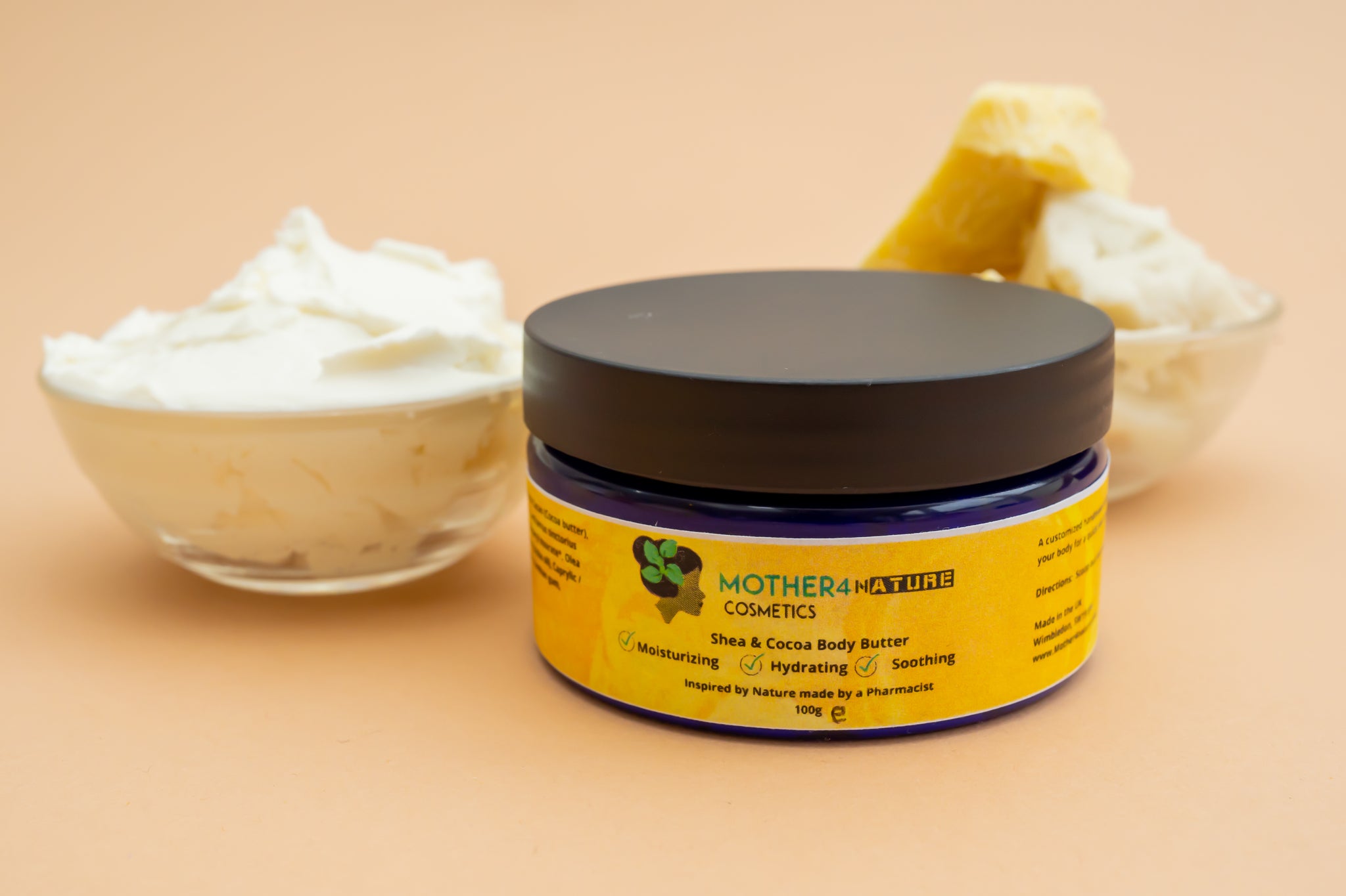 Front 100g Dry skin remedy Shea and Cocoa body butter 